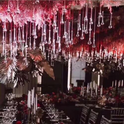 Wedding Backdrop Ceiling Centerpieces Site Layout Transparent Acrylic Drops and Hummingbird Ornament Shopping Malls Decorations