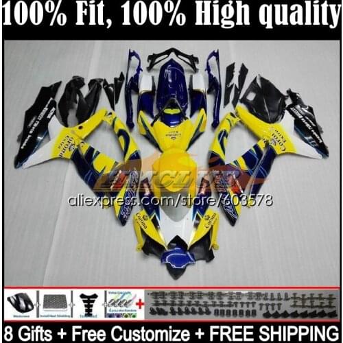 Injection For SUZUKI GSXR 750 600 CC GSXR-600 K8 08 6CL.15 GSXR750 GSXR600 08 09 10 GSXR-750 2008 2009 2010 Fairing ellow blue