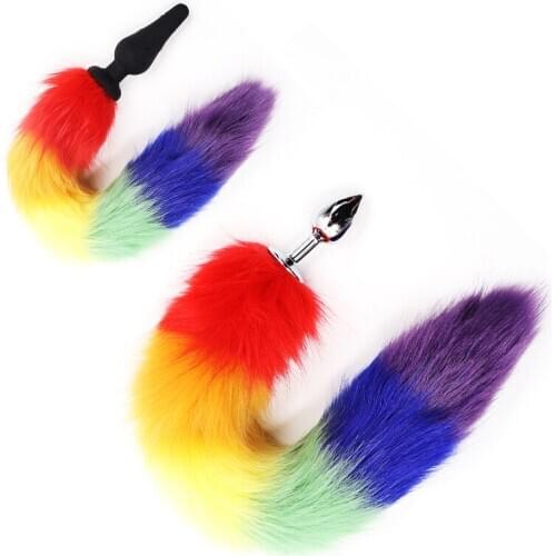 Cosplay Anal Plug Butt Plug Fox Tail Smooth Stainless Steel Silicone Erotic Adult Toys for Men/Women Anal Trainer For Couples SM