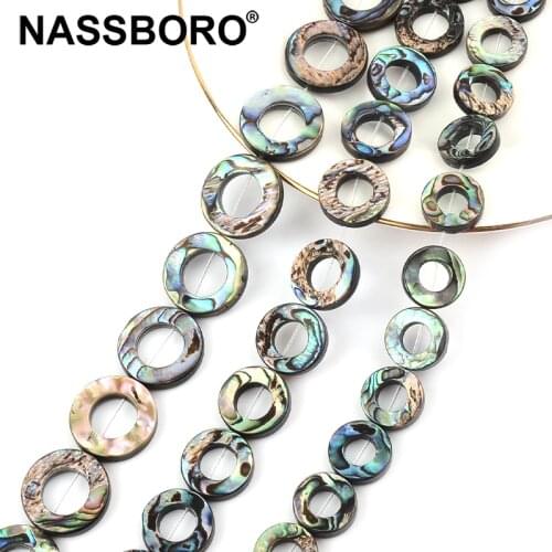 Circle Shape Natural Abalone Shell Beads Nautral Stone Beads for Jewelry Making Diy Necklace Wholesale Bead 13mm/15mm/18mm