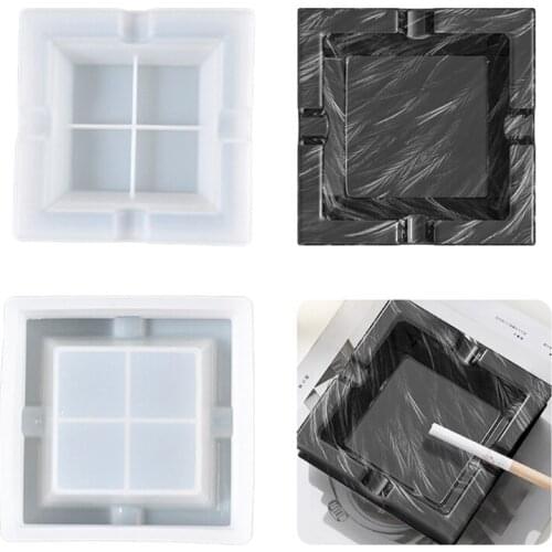 Square Ashtray Epoxy Resin Mold Ash Box Casting Silicone Mould DIY Crafts Ornaments Making Tools