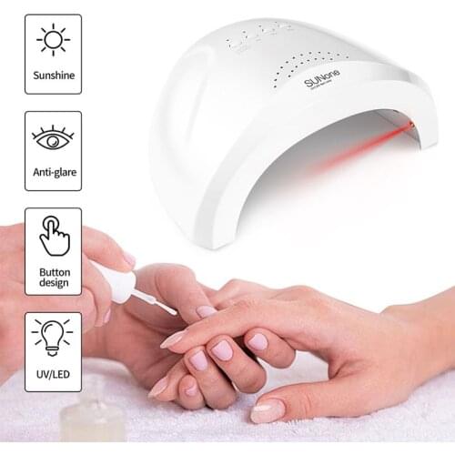 48W UV LED Nail Lamp Professional Nail Dryer Gel Polish Light With 3 Timer Setting And 30 Lamp Beads Manicure Tools
