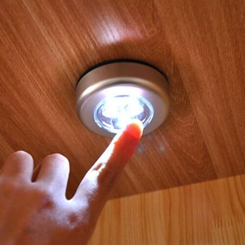 Mini 3 LED Battery Powered Wireless Night Light Touch Touch Safe Wall Cabinet Kitchen Bedroom Corridor Stair Wall Light