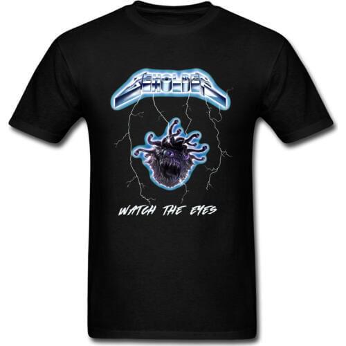Beholder Men T-shirt Heavy Metal T Shirt Eye Monster 3D Print Mens Tshirt Band Shirts Custom Company Plus Size Streetwear Black