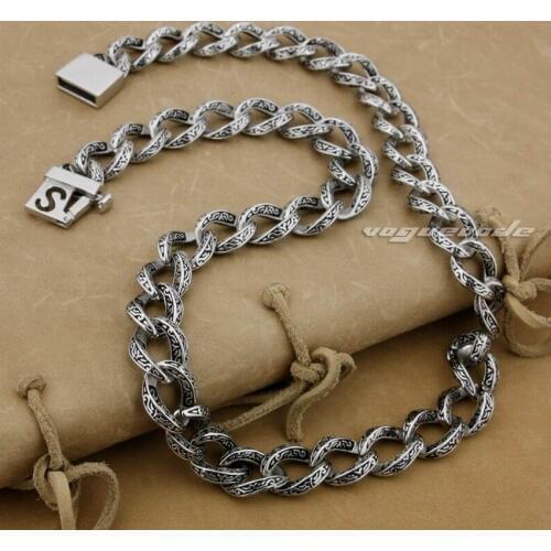 18" ~ 36" Solid 316L Stainless Steel Mens Biker Rocker Punk Necklace 5A010N