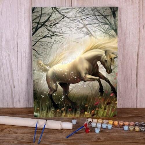 Horse Animal Painting By Numbers Package Oil Paints 40*50 Painting On Canvas Home Decoration Crafts Adults Drawing