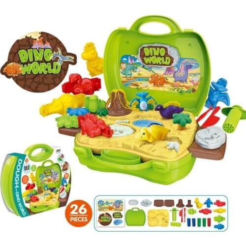 Clay Dinosaur Toys Set Magic Modeling Clay 26 Pieces Safe & Non Toxic 3D Dinosaur Figures Kids Boys and Girls Age 3-12 Years Old