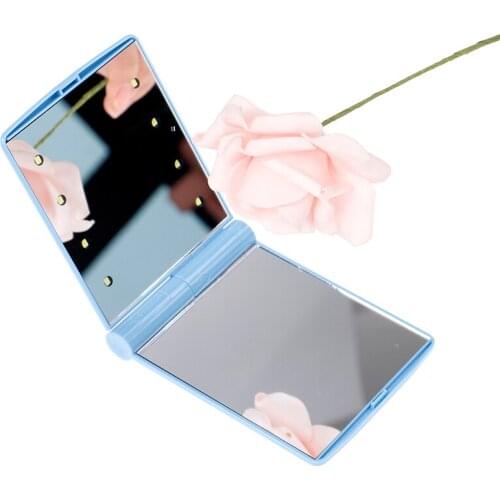 New Portable Mini Pocket Makeup Mirror with light for Women Cute Gift Girl Beauty Cosmetic Skin Care Tools Travel Accessories