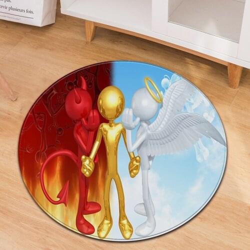 New creative angel devil 3D soft carpet flannel game childrens round Chair Baby carpet decoration home carpet