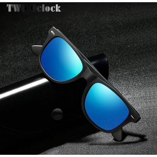 TWO Oclock Classic Design Polarized Sunglasses Men Women Blue Mirror Sun Glasses Driver Goggles D2140
