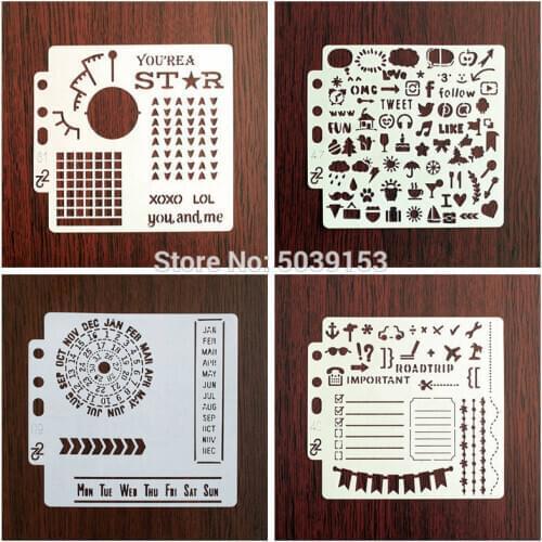 XOXO star Fun OMG Layering Hollow Stencil Stamping Scrapbooking Embossing Wall Painting Pre-drawing Ruler Masking Spray Template