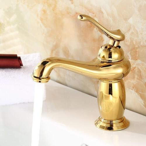 Popular Bamboo golden bathroom basin sink faucet of hot cold bathroom mixer tap with solid brass basin sink faucets