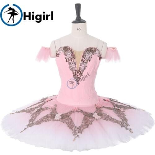 Sugar Plum Fairy Professional Ballet Tutu Pink Nutcracker Ballet Performance Costume Women Ballet Pancake Tutu Dress BT9282