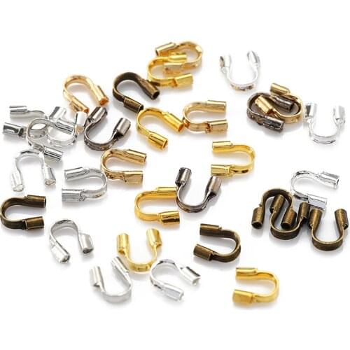 200pcs Cable Wire Protectors Rope Cord Guardian Protector Loop U Shape Accessories Clasp Connector for Jewelry Making Supplies