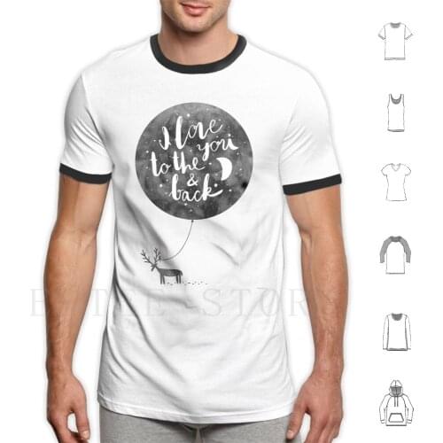 Hand Drawn Cute Illustration With A Deer , Ballon And Text T Shirt DIY Big Size 100% Cotton Sketch Floral Day Vector Unique