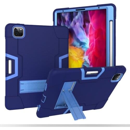 Silicone Shockproof Case Cover For iPad Pro 12.9 2020 A2229 A2233 A2232 A2069 Cover Kids Safe Armor Heavy Duty Rubber Case +Film