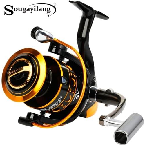 Sougayilang Spinning Fishing Reel 12+ 1 Bearing Balls1000-6000 Series Metal Coil Spinning Reel Boat Rock Fishing Wheel