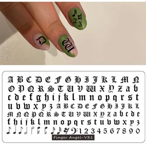 Nail Stamping Old English Alphabet Nail Art Stamping Design Flower Grass Leaves Nail Stamping Plates