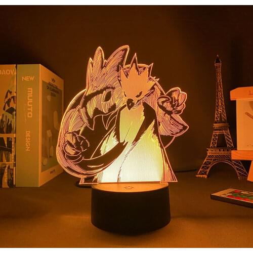 3D Night Light Anime My Hero Academia Fumikage Tokoyami Led Night Light Lamp for Bedroom Decoration Birthday Gift