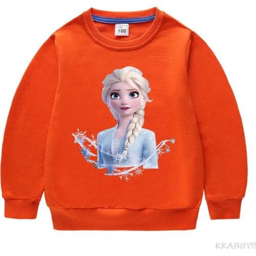 Disney Frozen Elsa Sweater Baby Boys Girls Spring Autumn Top Long Sleeved Pullover For Children Cotton Hooody Clothes