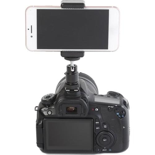 Universal Moblie Phone Clip Bracket Holder Mount 1/4 Screw Hot Shoe Phone Clip Tripod Monopod Stand for iPhone Samsung Xiaomi