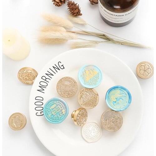 Embossed Animal Wax Seal DIY Wedding Invitation Hand Account Gift Fire Lacquer Tool Birthday Card Sealing Wax Stamp Diameter 3cm