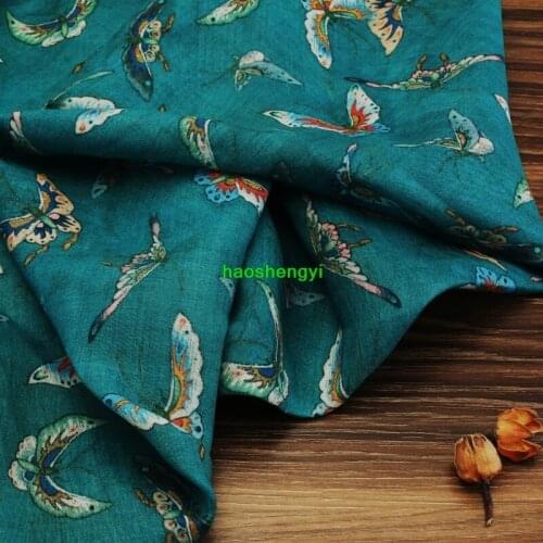 High quality brand ramie printing dress shirt printing garment fabric