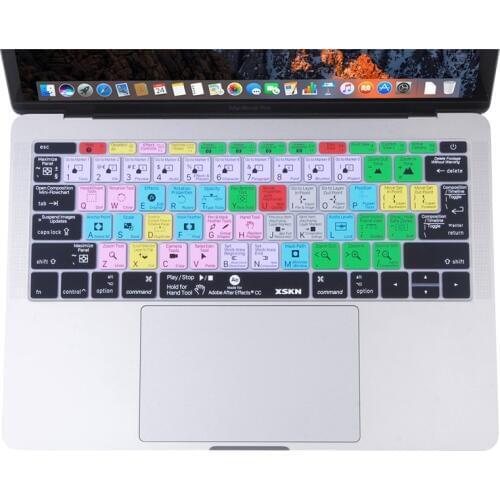 XSKN After Effects Shortcuts Silicone Keyboard Cover Skin for MacBook 12 Inch A1534 US and EU Universal Layout
