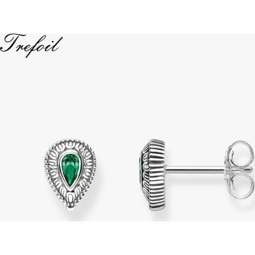 Ear Stud Earrings Water Tear Green,925 Sterling Silver Fashion Jewelry Trendy Romantic Gift For Women Girls 2019 New Earrings