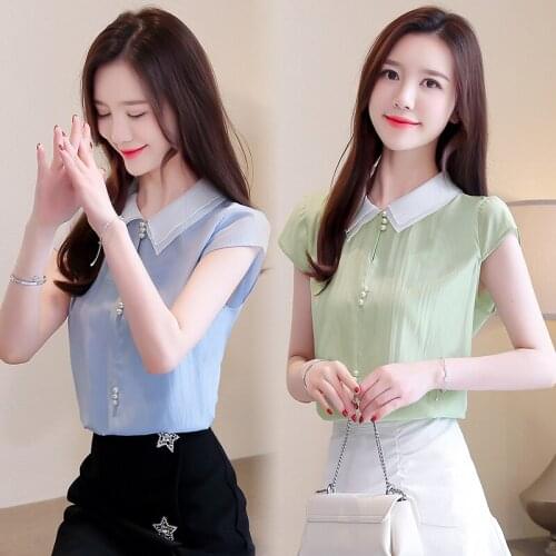 Tops Para As Mulheres Plus Size de roupas Novo curta-mangas compridas Chiffon Frisado blusa Senhora Casual camisa