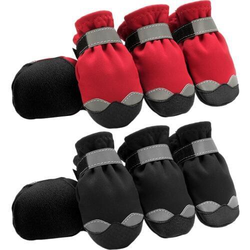 Winter Dog Shoes Warm Pet Dog Boots Waterproof Puppy Dog Rain Snow Booties Socks Reflective For Small Large Dog Footwear Outdoor