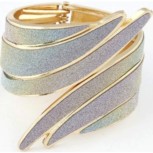 Ziris Punk Jewelry Fashion Bracelet Glitter Shiny Cuff Bangle for Party Christmas Women Gift