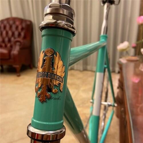 Road Bike Head Badge Bicycle Frame Stickers Metal Signs Single Speed Track Bike Head Tube Fixie Accessories Vintage Bike Sticker