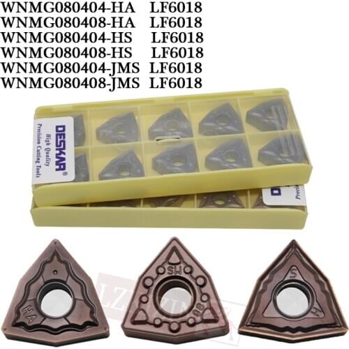 10pcs WNMG080404 WNMG080408 HA HS JMS LF6018 100% original Carbide Insert Cutter CNC Lathe Turning Tool For Stainless Steel
