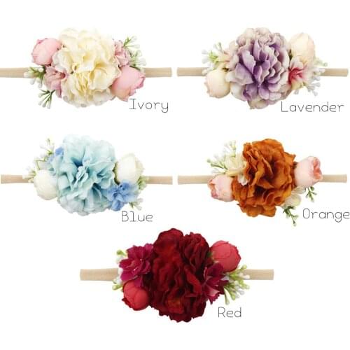 20pcs/lot Handmade Flower Nylon Headband Floral Crown Headband Infant Hair Accessory