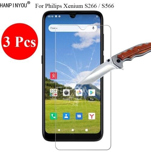 3 Pcs/Lot New 9H 2.5D Tempered Glass Screen Protector For Philips Xenium S266 / S566 Protective Film + Clean Tools