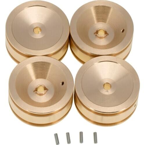 4pcs Brass Weighten Wheel Rim Hub Spare RC Wheel Counterweight for Axial SCX24 90081 1/24 RC Crawler Car