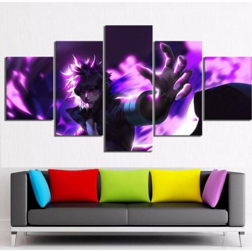 5 Piece Wall Art Canvas Anime Manga My Boku No Hero Davui Academia Figure Porsters Modern Teenager Bedroom Decor Painting