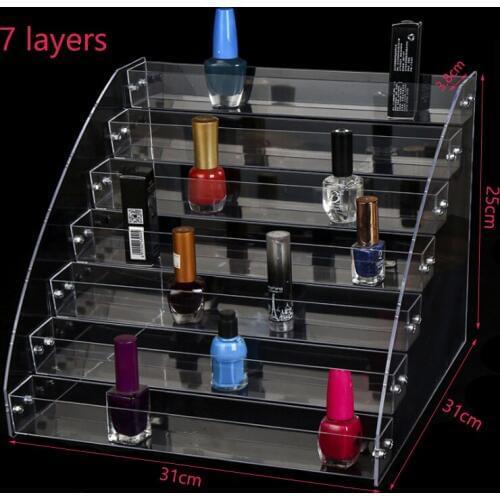 Acrylic Clear 2-7 Layers Oil Storage Makeup Box Nail Polish Organizer Essential Manicure Cosmetics Jewelry Display Stand Holder