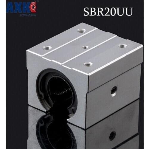 Axk 4pcs/lot Free Shipping Sbr20uu 20mm Linear Ball Bearing Block Cnc Router Sbr20