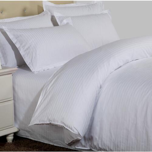 1PC Hotel White Duvet Cover Pure Stripes Hotel Duvet Covers 100% Satin Cotton Quilt Cover Top Quality Premium Bedding