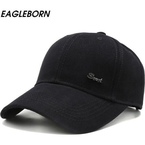 EAGLEBORN NEW 100% Cotton Black Dad Hats Baseball Cap Men Baseball Cap Letter Leisure Adults Snapback Hats Mens Hats and Caps