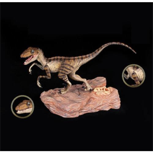 Velociraptor Raptor Action Figure Jurassic Dinosaur With Base Animal Model Ancient Biological Adult Kids Collection Toys Gift