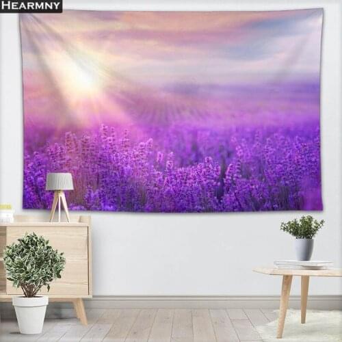 Background Fabric Valance Tapestry Wall Hanging Custom Flowers Lavender Bedroom Living Room Blanket Yoga Beach Towel Tablecloth