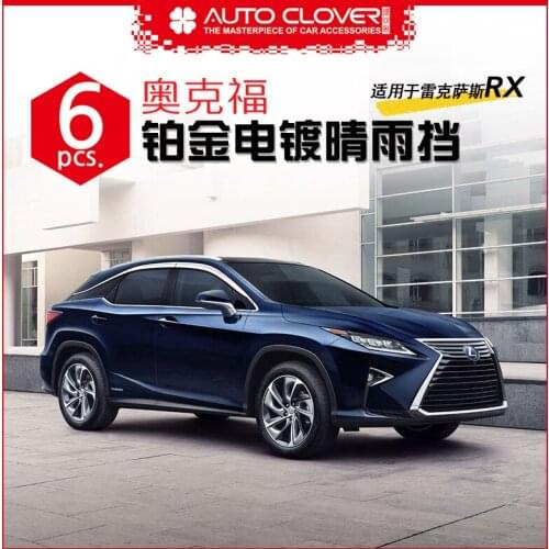 Chrome door visor side window deflector shade sun rain shield silver trips eaves for Lexus RX