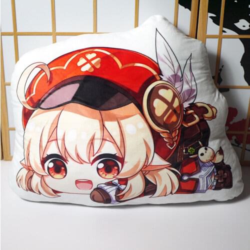 Game Genshin Impact Figure Toys Keqing Barbara Lumine Klee Paimon Qiqi Aether Pillow Cute Soft Stuffed Dolls For Kid Gift