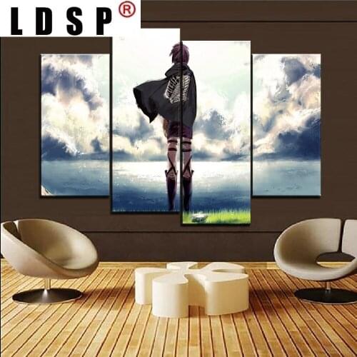 LDSP Canvas Paintings 5 Panels Posters Attack on Titan Anime Scouting Legion Wall Art Decor Picture Living Room Home Decoration
