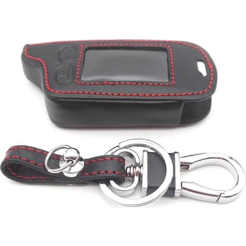 Tomahawk TZ9010 Remote Two Way Car Alarm leather Case Cover keyChain For Tomahawk TZ9010 TZ9020 TZ9030 LCD Remote