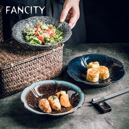 FANCITY Creative ceramic magnolia plate Japanese-style minimalist restaurant plate deep dish plate cold dish plate pickle plate