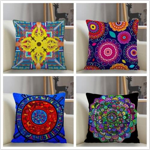 Musife Custom Mandala Pillowcase Home Decoration 45*45cm Zipper Square Pillowcase Throw Pillow Cover Drop Shipping